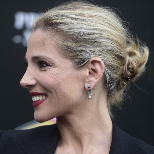 Elsa Pataky, con un moño bajo.
