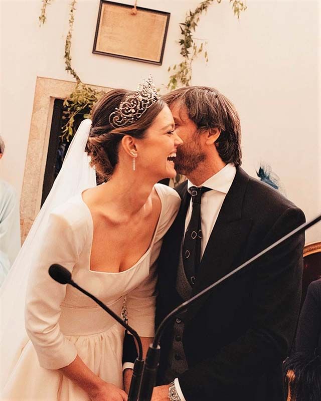 Isabelle Junot y Álvaro Falcó el día de su boda 