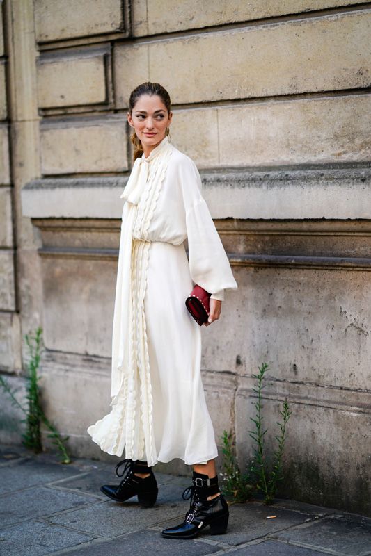 street style vestido blanco