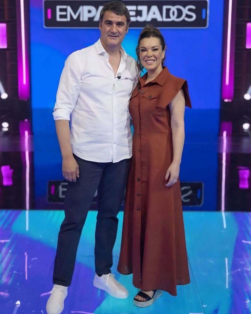 Jesulín y María José Campanario en 'Emparejados', el nuevo programa de Joaquín Sánchez en Antena 3. Septiembre de 2024