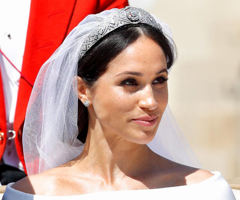 Primer plano de Meghan Markle el día de su boda