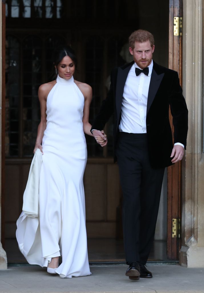 El príncipe Harry y Meghan Markle en la recepción en el Castillo de Windsor el día de su boda el 19 de mayo de 2018