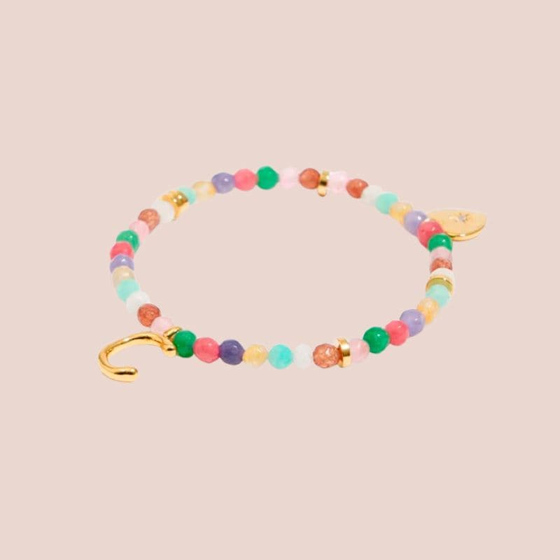 Pulsera piedras con inicial Bimba y Lola