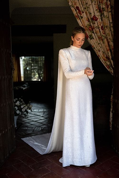 Un vestido de novia de lentejuelas de Palomo Spain