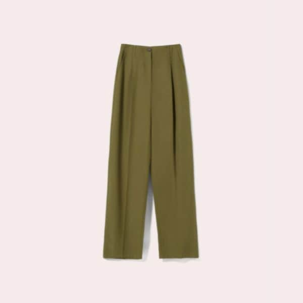 lino pantalon verde