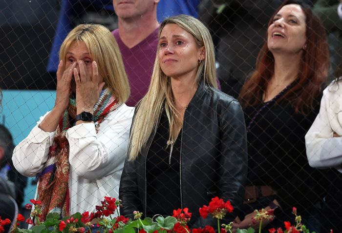 Ana María Parera y Maribel Nadal en  la despedida de Nadal del Mutua Madrid Open