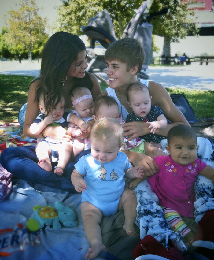 selena justin bebes