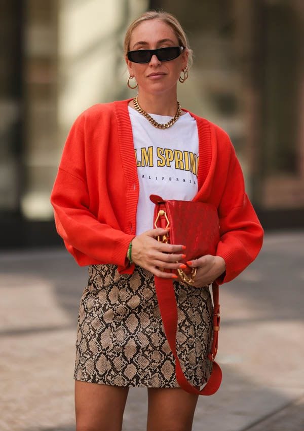 cardigan punto rojo