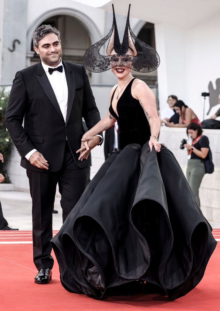 Lady Gaga y Michael Polansky en el estreno de Joker: Folie a Deux en el festival de cine de Venecia, septiembre de 2024