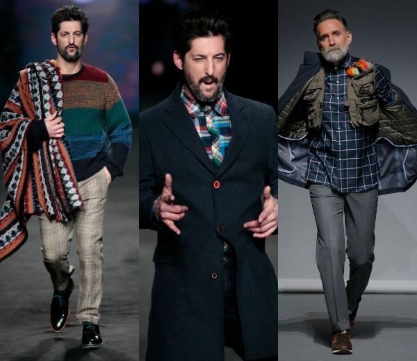 Triunfado sobre las pasarelas españolas: Tony Ward, hace escasos días en el desfile de Desigual en la 080 Barcelona, y Pedro Monjardín, presentando las colecciones otoño-invierno 2015-2016 en la MFSHOW Men. © Ugo Cámera 