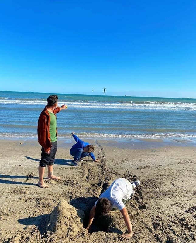 Nacho Palau con sus hijos