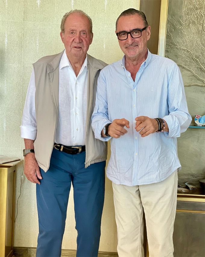 Rey Juan Carlos encuentro con Carlos Herrera en Abu Dabi