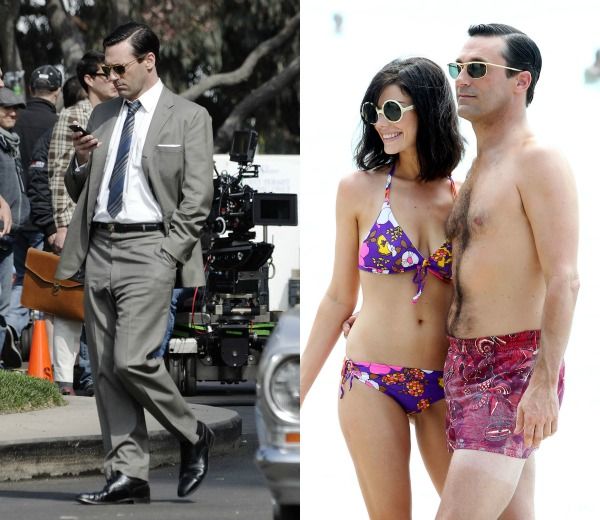 Jon Hamm, en una imagen del rodaje de 'Mad Men'.
