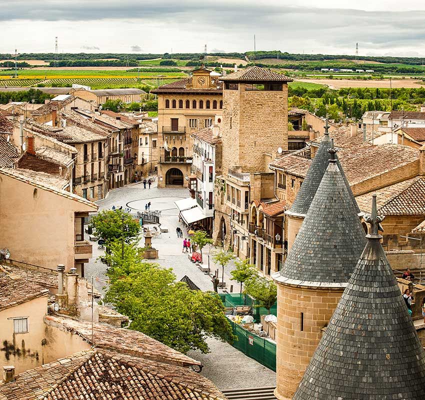 Panorámica de Olite visto desde el castillo, Navarra