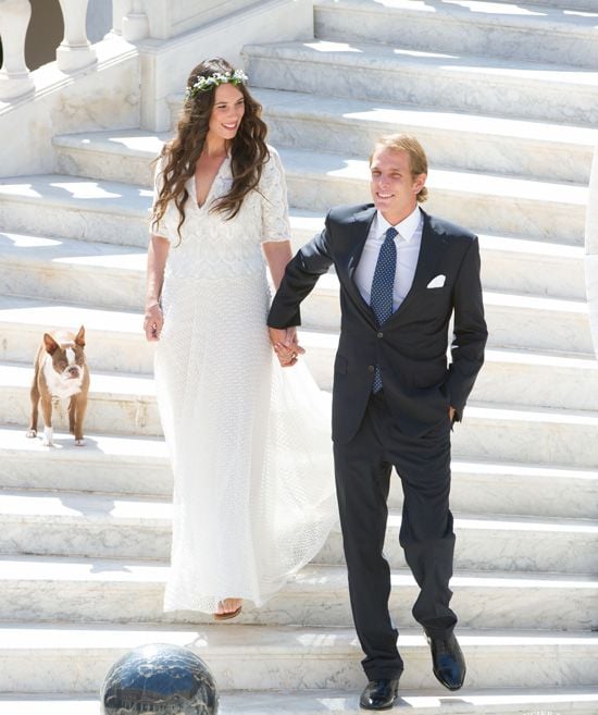 Andrea Casiraghi y Tatiana Santo Domingo también celebraron dos bodas, una civil en Mónaco y otra religiosa en Gstaad, Suiza
