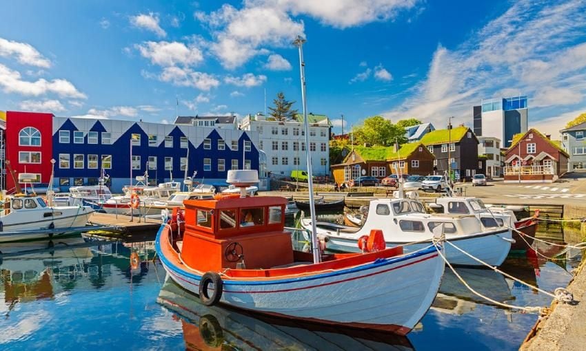 puerto deportivo de torshavn capital de las islas feroe