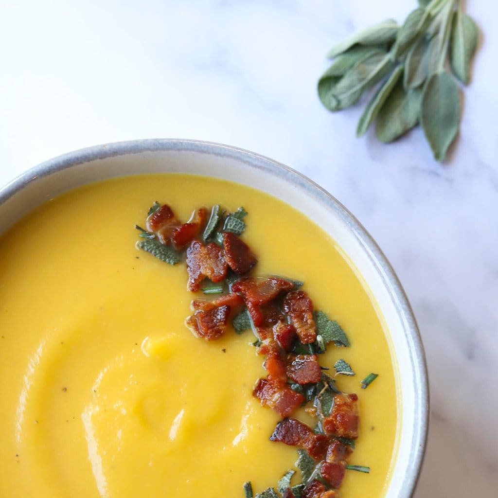 butternut soup with fermin bacon