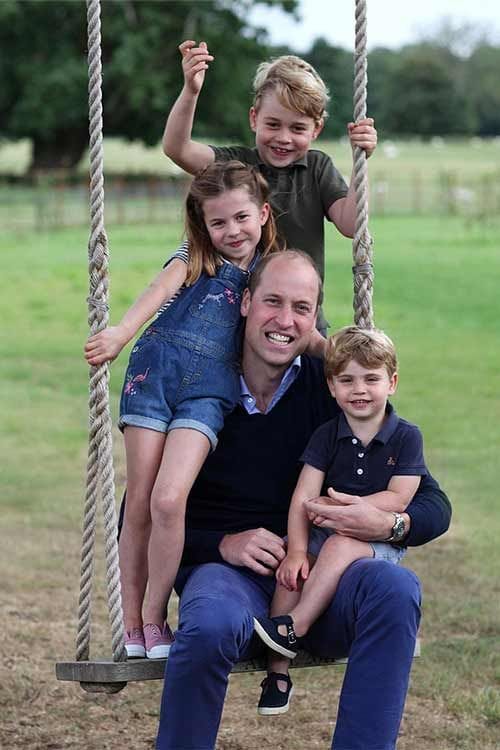 Príncipe Guillermo con sus hijos, George, Charlotte y Louis