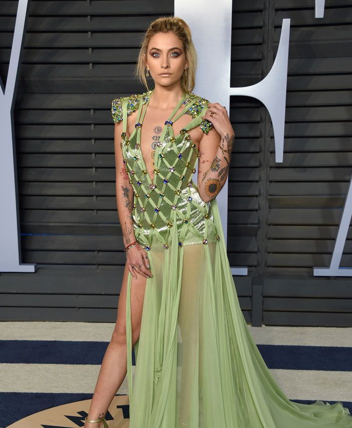 paris jackson vestido verde versace