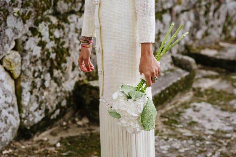 El vestido de novia con flecos y 'tweed'