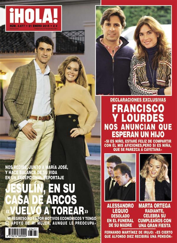 La pareja anuncia la feliz noticia en la revista ¡HOLA! de esta semana
