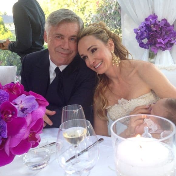 Feliz imagen de los recién casados: Carlo Ancelotti y Mariann Barrena