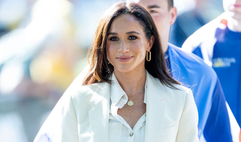 DUSSELDORF, GERMANY - SEPTEMBER 15: Meghan, Duchess of Sussex attends the cycling at the Invictus Games on September 15, 2023 in Dusseldorf, Germany. (Photo by Mark Cuthbert/UK Press via Getty Images)