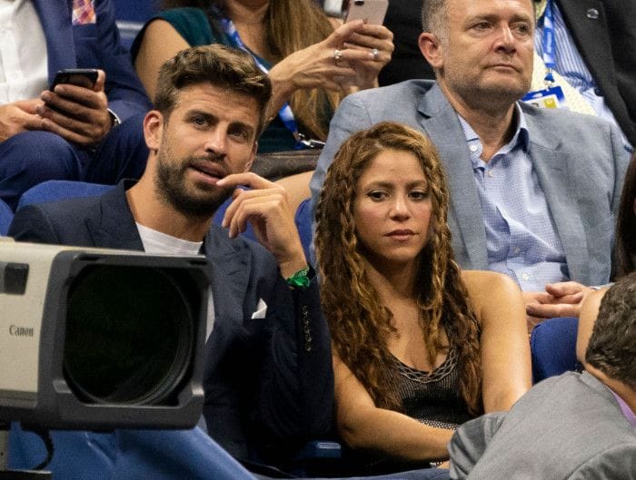 Shakira y Piqué en un partido