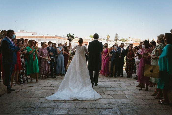 Vestido de novia con cola