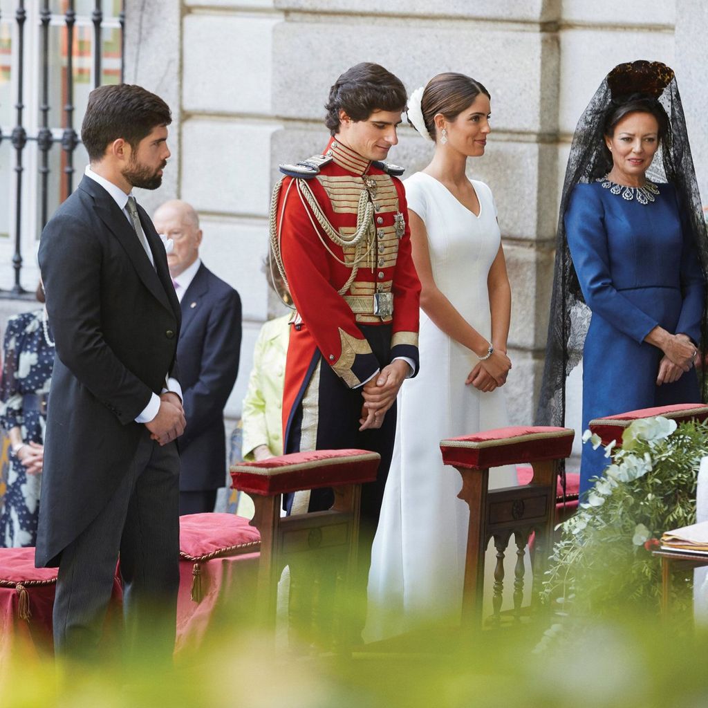 Fernando Palazuelo, a la izquierda, el día de la boda de su hermana, Sofía, con Fernando Fitz-James.