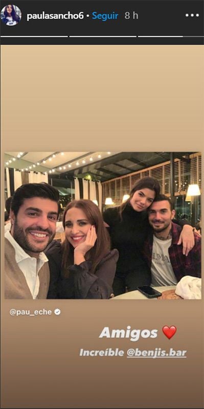 Paula Echevarría y Miguel Torres con dos amigos