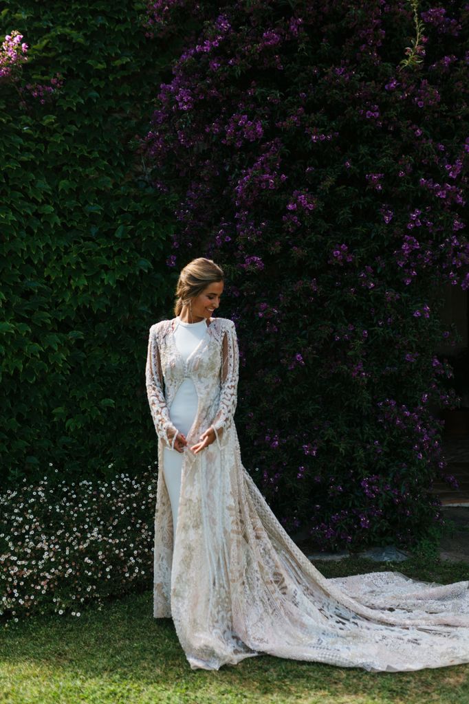 María Pombo con su vestido de novia