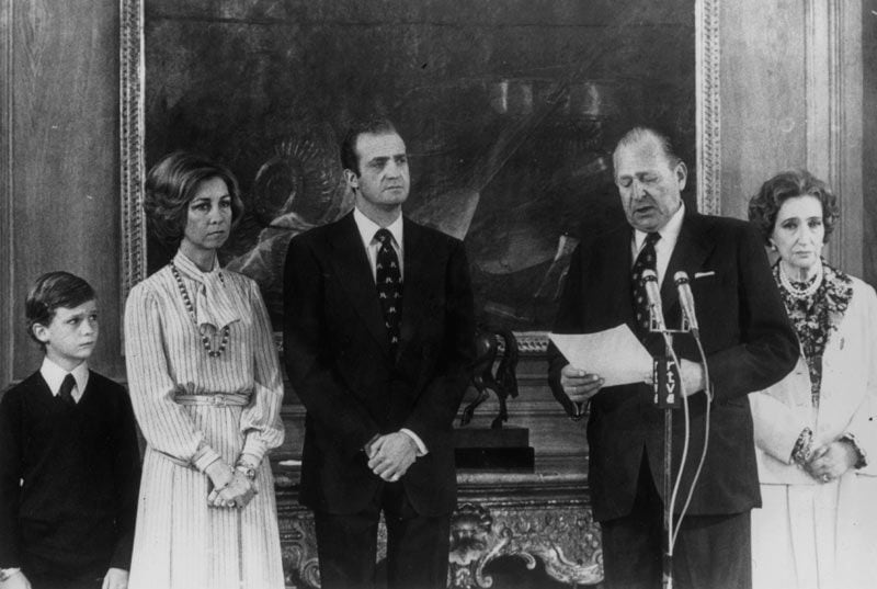 Don Juan de Borbón, María de las Mercedes, rey Juan Carlos y reina Sofía