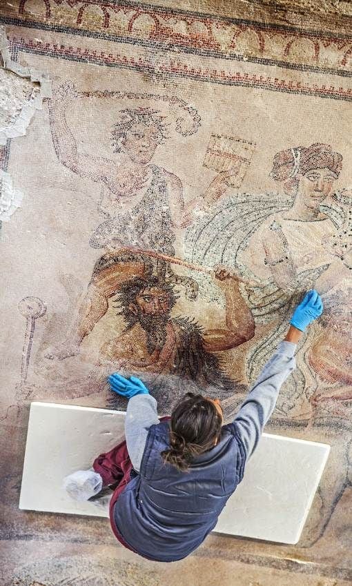 Trabajos en la villa romana de Noheda.