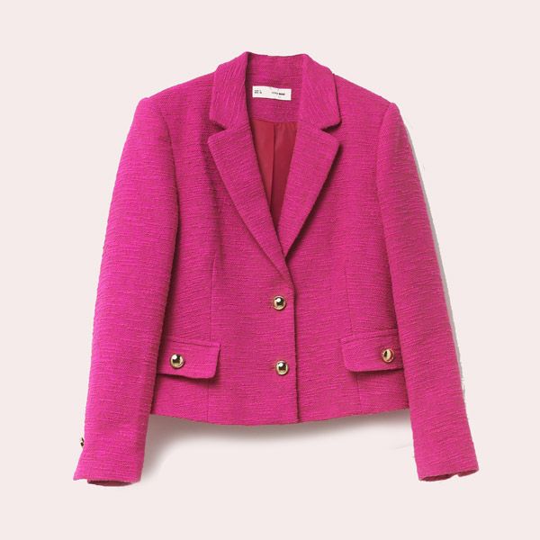 chaqueta tweed rosa