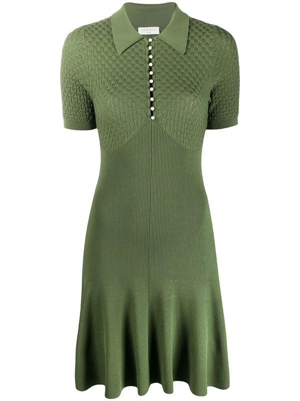 vestido abotonado verde