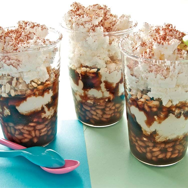 Tiramisú de arroz inflado