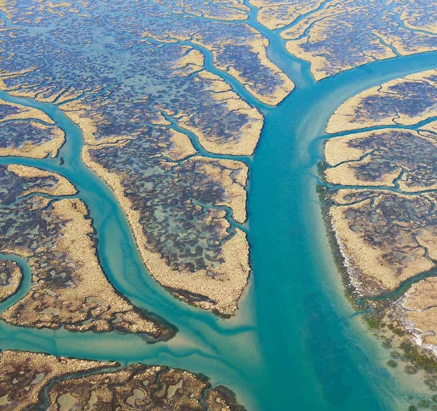 Vista aérea de las Marismas del Odiel, Huelva