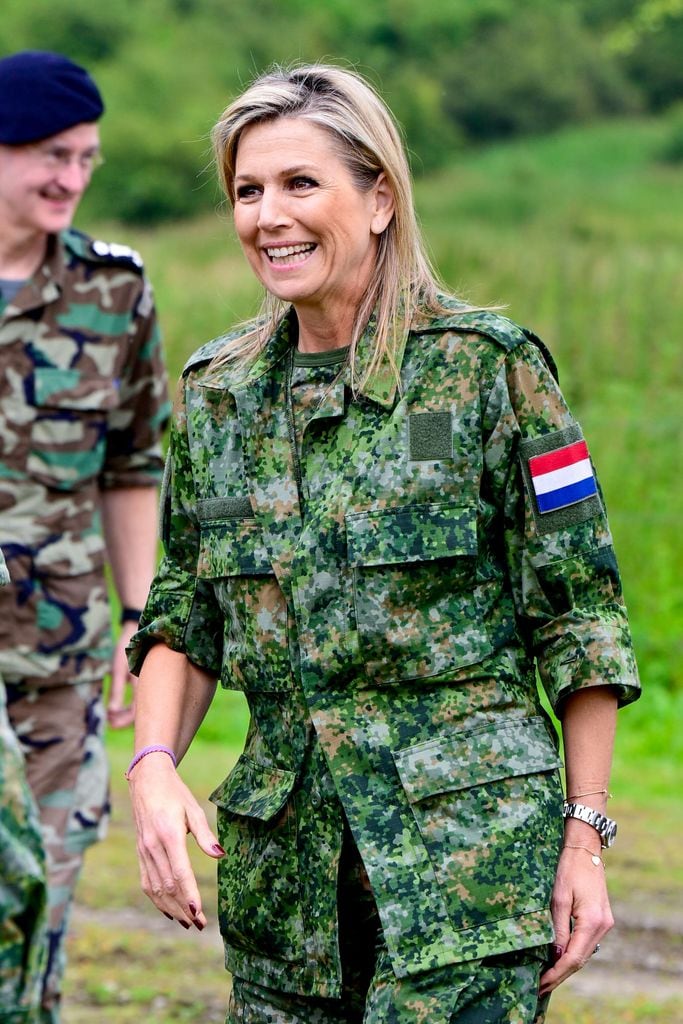 La Reina Máxima participa en el ejercicio de las tropas del Regimiento de Ingenieros en Den Bosch