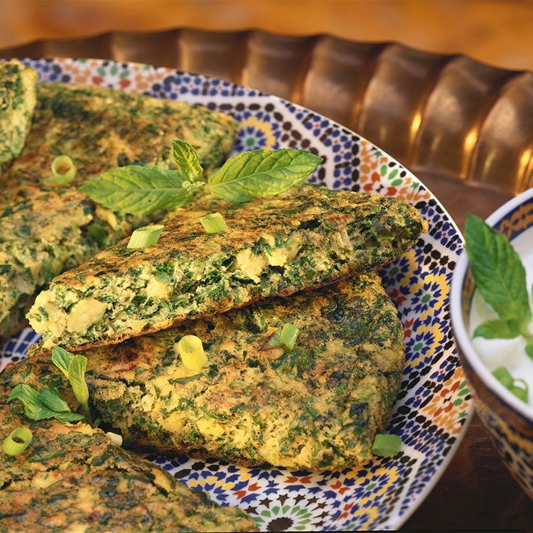 Tortilla de verduras a la menta