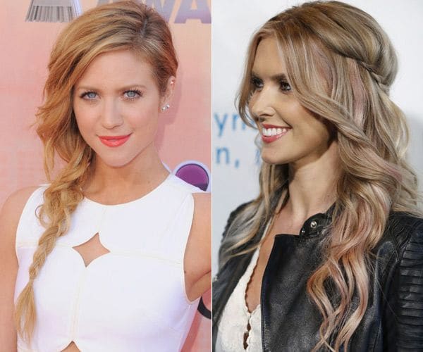 Brittany Snow con una de las tendencias que está más de moda, una trenza lateral muy deshecha.
