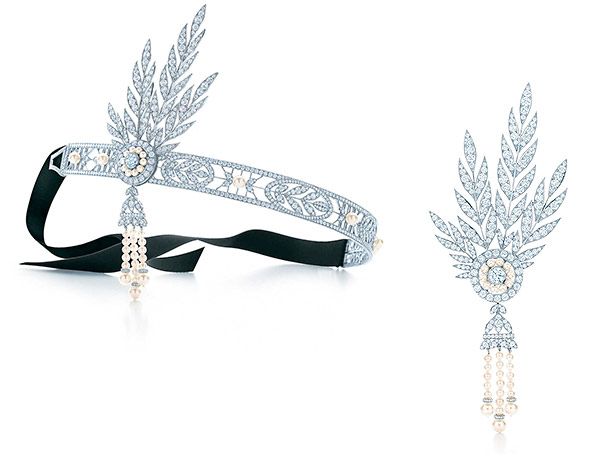 The Savoy Headpiece, la tiara de estilo años 20 diseñada por Tiffany's para la película 'El gran Gatsby', con diamantes y perlas engastadas sobre platino y broche desmontable. 