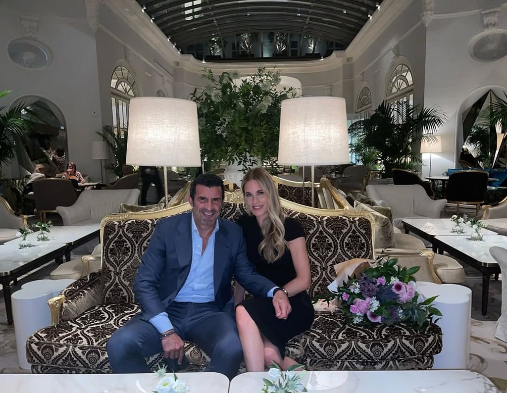 Luis Figo y Helen Sviden