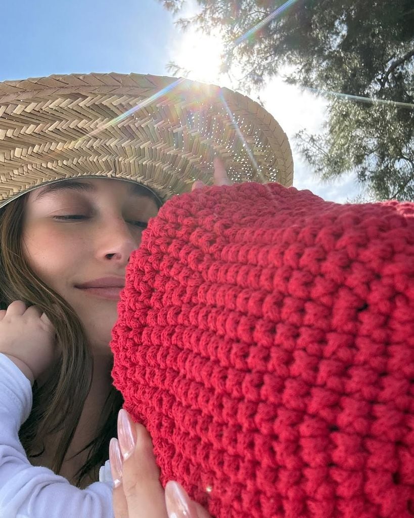 Jack Blues Bieber with his mother, Hailey Bieber