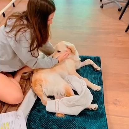 Hija de María Celeste y su perro