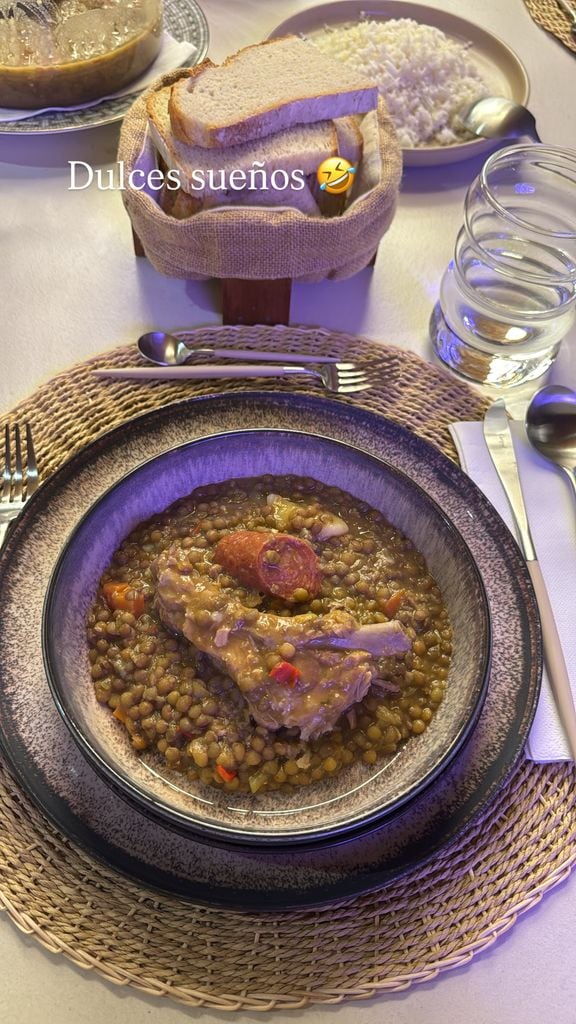 plato de lentejas compartido por Georgina Rodríguez en su cuenta de Instagram