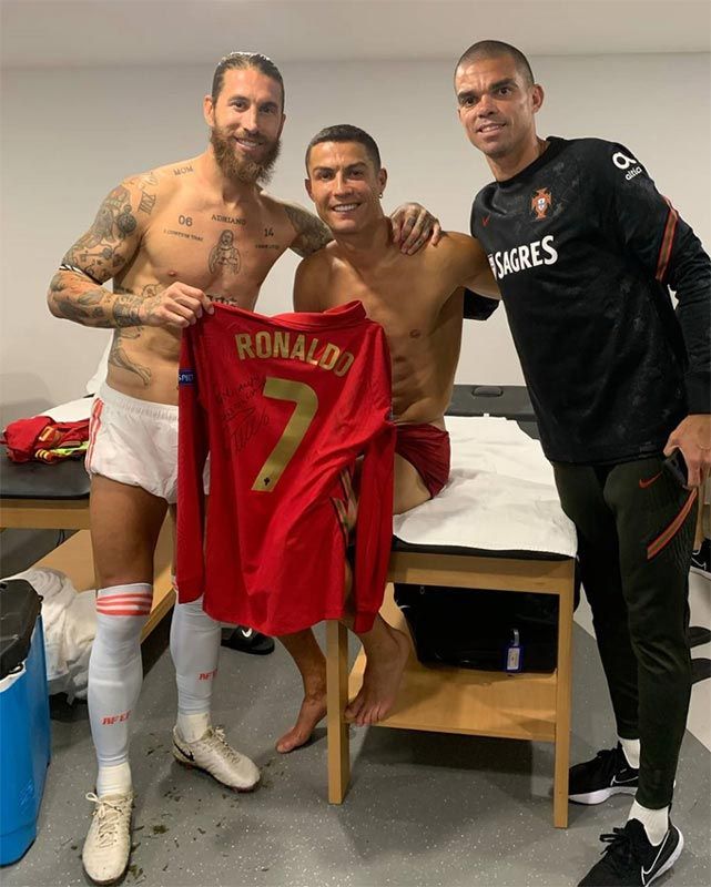 Sergio Ramos, Cristiano Ronaldo y Pepe