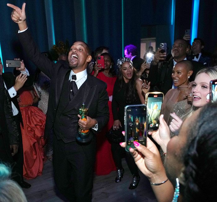 Will Smith cantando y bailando en las fiestas de los Oscar