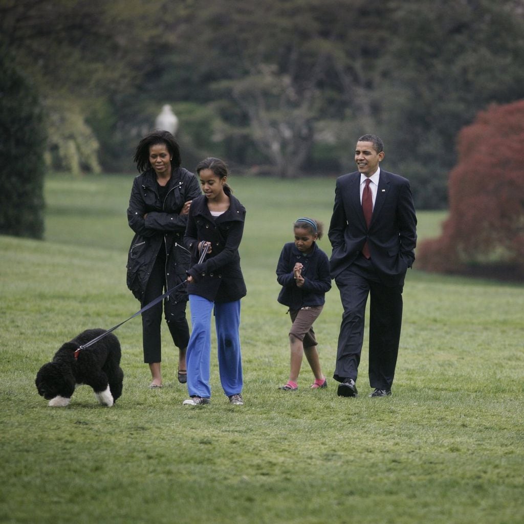 El presidente Obama con su familia