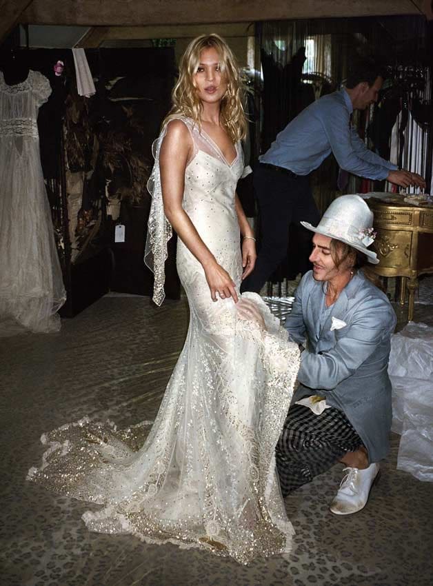 Kate Moss y John Galliano el día de su boda